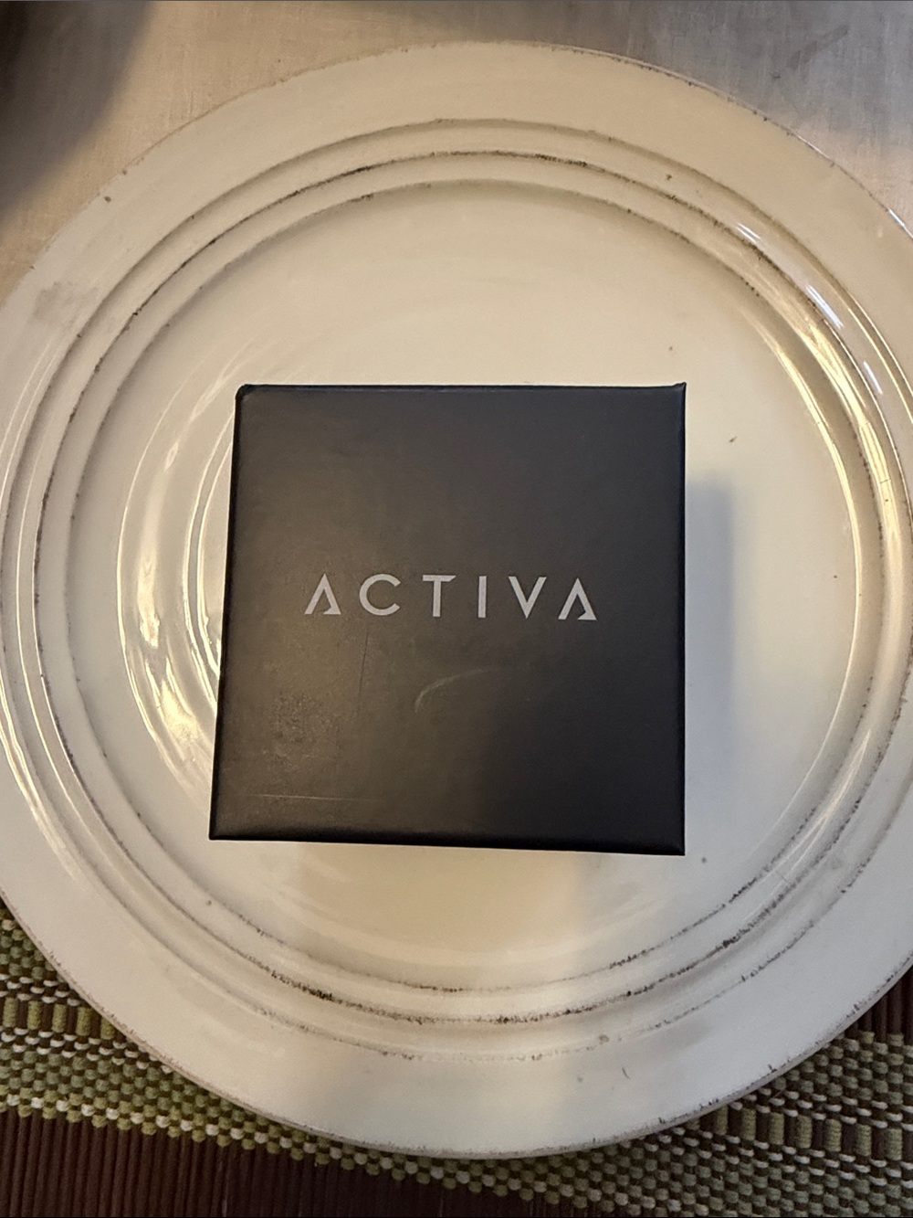 Ativa Black Box with Silver Logo Accent